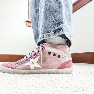 SOLD! 🩷Golden Goose Pink and White High-Top Sneakers🩷 Size 39
